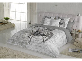 Satin Mariposas fn gris copripiumino 240 x 220   2 federe 60 x 60