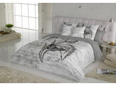 Satin Mariposas fn gris housse de couette 240 x 220   2 taies 60 x 60