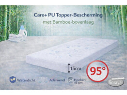 Care  Bamboo PU Lenzuolo Topper 15 cm 200x200