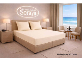 Platina Jersey hoeslaken 180-200 x 200-220 Cream 907