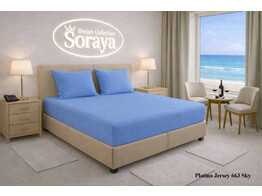 Platina Jersey hoeslaken 090-100 x 200-220 Sky 663
