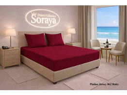 Platina Jersey lenzuolo con angoli 090-100 x 200-220 Ruby 862