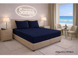 Platina Jersey lenzuolo con angoli 090-100 x 200-220 Black 999