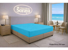 Platina Jersey lenzuolo con angoli 140-160 x 200-220 Aqua 510