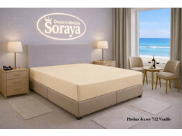 Platina Jersey hoeslaken 140-160 x 200-220 Vanille 712