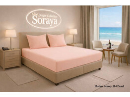 Platina Jersey hoeslaken 180-200 x 200-220 Pearl 114 NIEUW