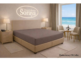 Platina Jersey hoeslaken 180-200 x 200-220 Mocca 170 NIEUW