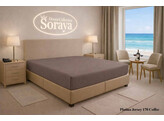 Platina Jersey lenzuolo con angoli 180-200 x 200-220 Mocca 170 NUOVO