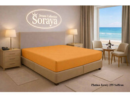 Platina Jersey lenzuolo con angoli 180-200 x 200-220 Saffran 255 NUOVO