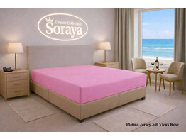Platina Jersey lenzuolo con angoli 180-200 x 200-220 Vieux roze 340 NUOVO