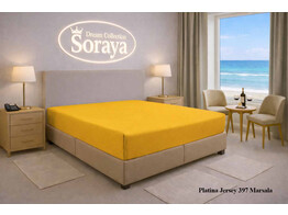Platina Jersey lenzuolo con angoli 180-200 x 200-220 Marsala 397 NUOVO