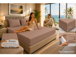 Platina Jersey Extra High drap-housse 90-100 x 200-220 Cappuccino 168