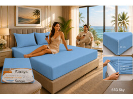 Platina Jersey Extra High Spannbettlaken 90-100 x 200-220 Sky 663