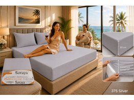 Platina Jersey Extra High fitted sheet 140-160 x 200-220 Silver 375