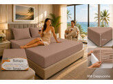 Platina Jersey Extra High fitted sheet 180-200 x 200-220 Cappuccino 168